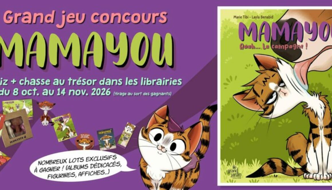 Grand jeu concours Mamayou, quiz et chasse au trésor en librairie du 8 octobre au 14 novembre 2026