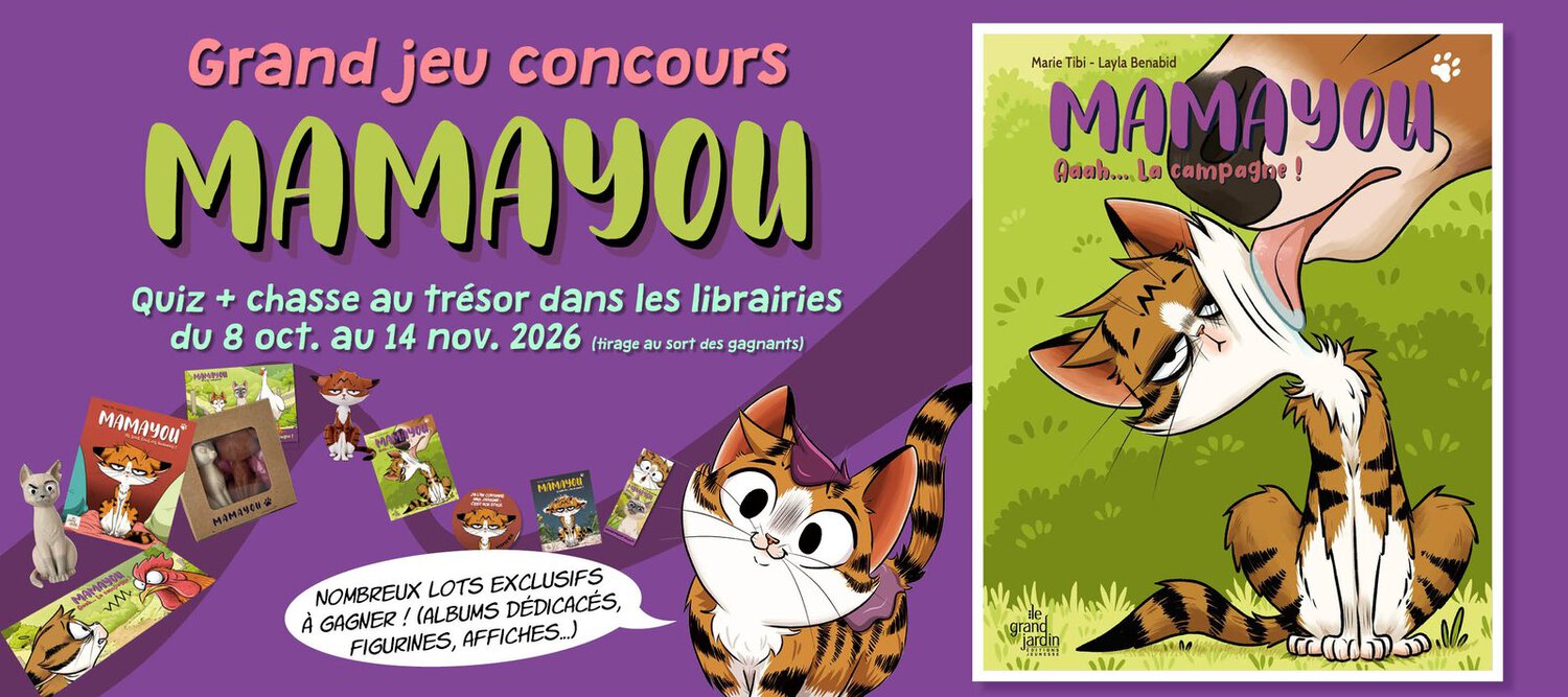 Grand jeu concours Mamayou, quiz et chasse au trésor en librairie du 8 octobre au 14 novembre 2026